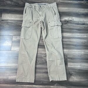 Duluth Trading Flex Fire Hose Cargo Canvas Pants Khaki Outdoor Work Mens 36X32